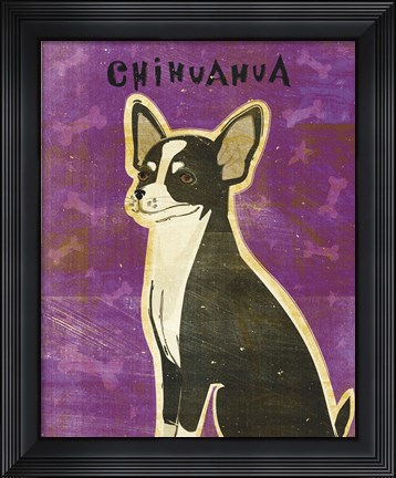 Framed Chihuahua (black and white) Print