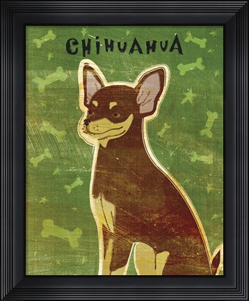 Framed Chihuahua (chocolate and tan) Print