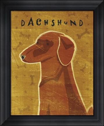 Framed Dachshund (red) Print
