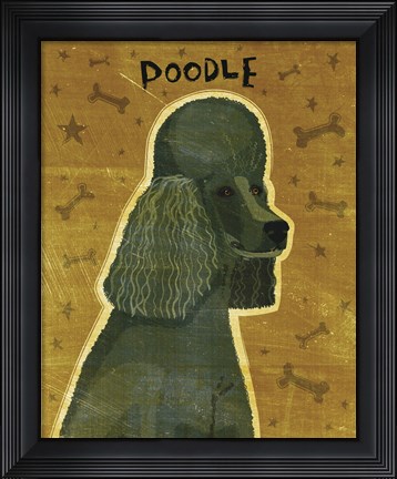 Framed Poodle (black) Print