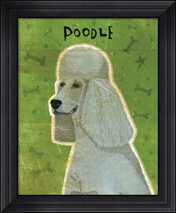 Framed Poodle (grey) Print