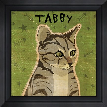 Framed Tabby (grey) Print