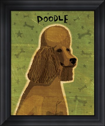 Framed Poodle (brown) Print