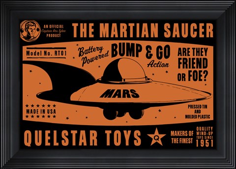 Framed Quelstar Mars Saucer Print