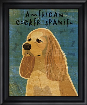 Framed American Cocker Spaniel (buff) Print