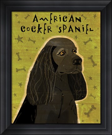 Framed American Cocker Spaniel (black) Print