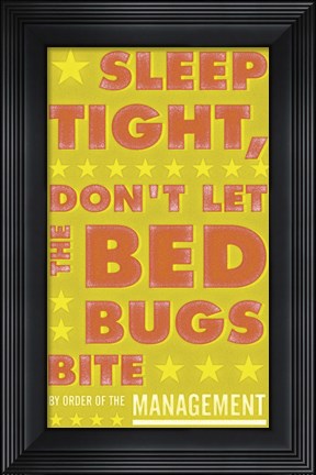 Framed Sleep Tight, Don&#39;t Let the Bed Bugs Bite (green &amp; orange) Print