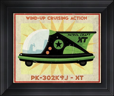 Framed Patrol Craft XT Box Art Tin Toy Print
