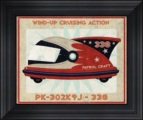 Framed Patrol Craft 338 Box Art Tin Toy Print
