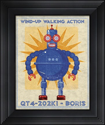 Framed Boris Box Art Robot Print