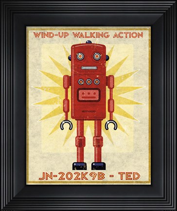 Framed Ted Box Art Robot Print