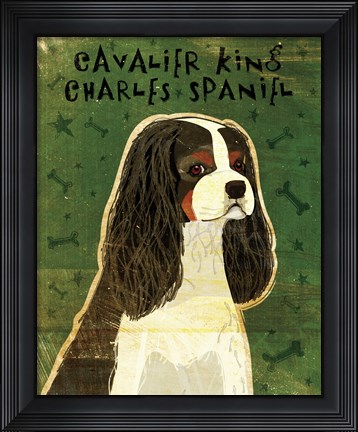 Framed Cavalier King Charles (tri-color) Print