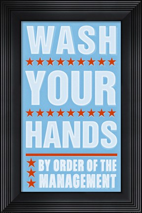 Framed Wash Your Hands Print