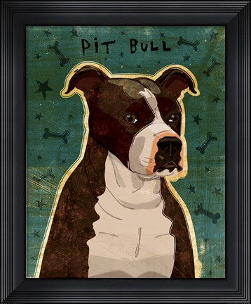 Framed Pit Bull (Brindle) Print