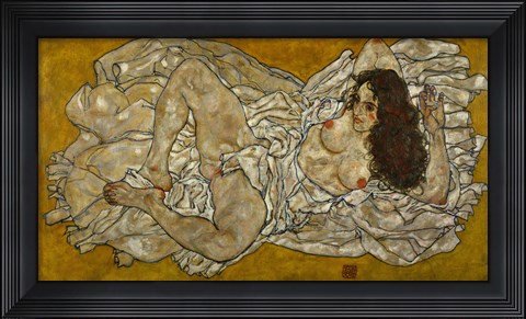 Framed Reclining Woman, 1917 Print