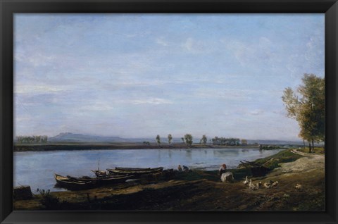 Framed Seine At Bezons, c. 1851 Print