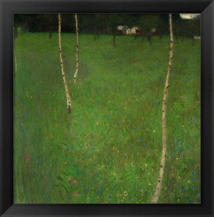 Framed Farmhouse With Birch Trees, 1900 Print