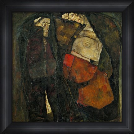 Framed Pregnant Woman And Death Print