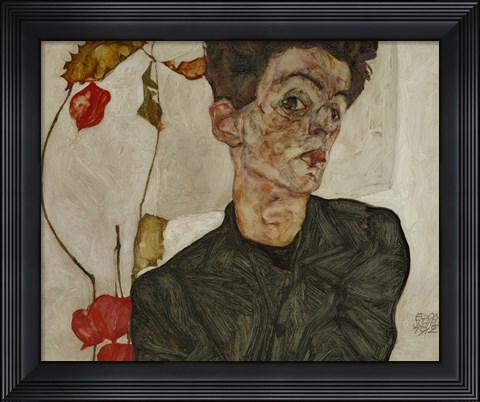 Framed Self-Portrait With Chinese Lantern And Fruits, 1912 Print