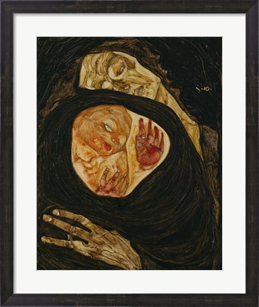 Framed Dead Mother, 1910 Print