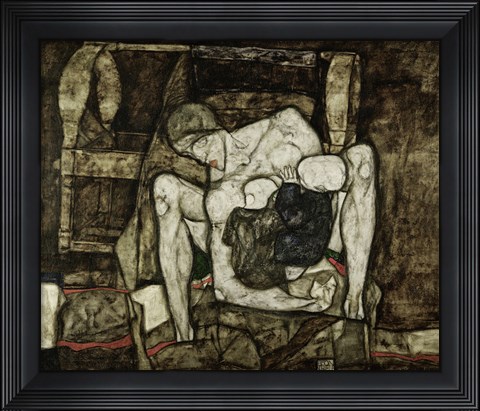 Framed Blind Mother, 1914 Print