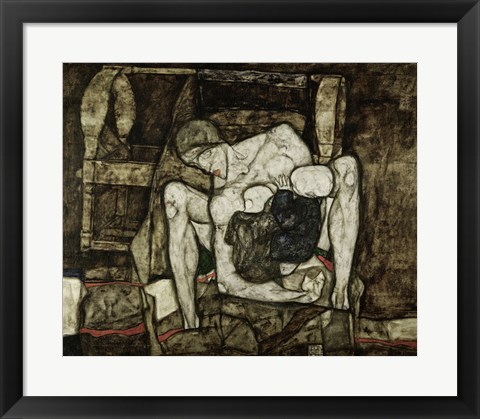 Framed Blind Mother, 1914 Print