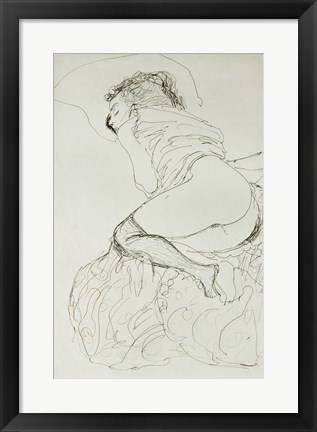 Framed Liegender Halbakt Nach Links - Female Nude, 1912-1913 Print