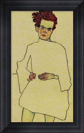 Framed Selfportrait With Shirt, 1910 Print