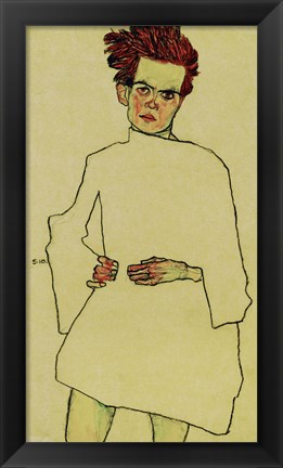 Framed Selfportrait With Shirt, 1910 Print