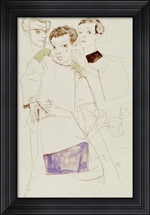 Framed Triple Self Portrait, 1913 Print