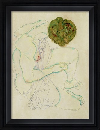 Framed Seated Female Nude, 1914 Print