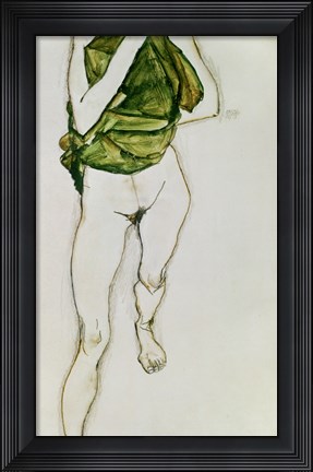 Framed Striding Torso In Green Shirt, 1913 Print