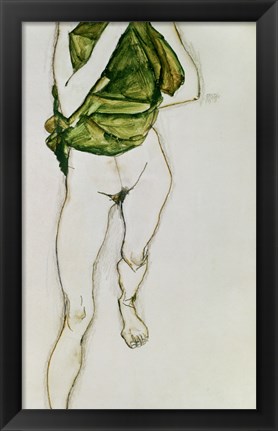 Framed Striding Torso In Green Shirt, 1913 Print