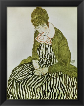 Framed Edith Schiele Seated, 1915 Print