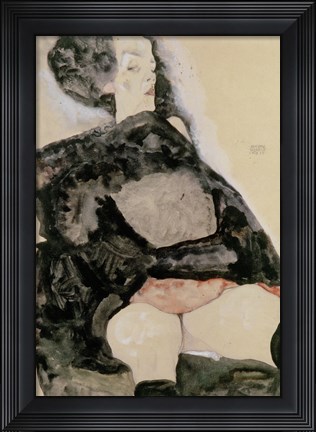 Framed Woman In Black, 1911 Print