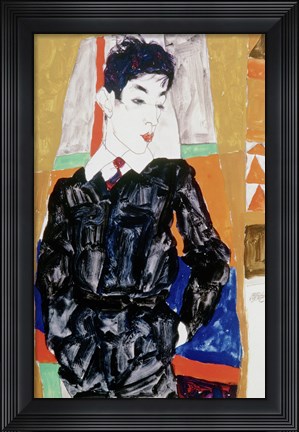 Framed Erich Lederer in Front of a Window,  1912 Print