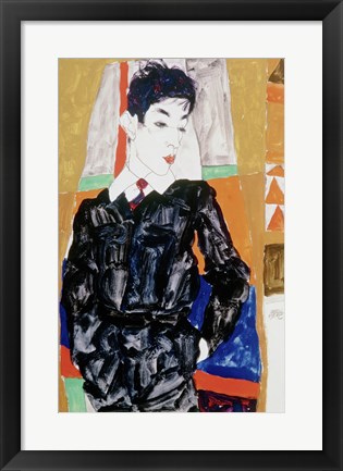 Framed Erich Lederer in Front of a Window,  1912 Print