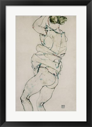 Framed Standing Semi-Nude With Raised Left Arm, 1914 Print