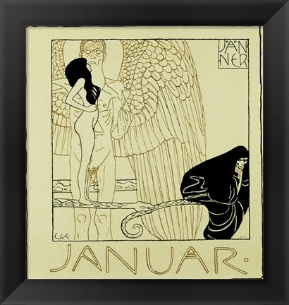 Framed Calendar Page for January 1901 For &quot;&quot;Ver Sacrum&quot;&quot; Print