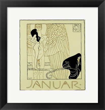 Framed Calendar Page for January 1901 For &quot;&quot;Ver Sacrum&quot;&quot; Print