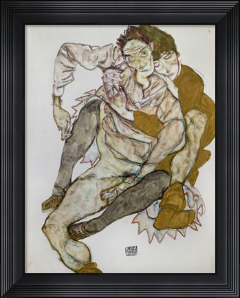 Framed Seated Couple (Egon Und Edith Schiele), 1915 Print