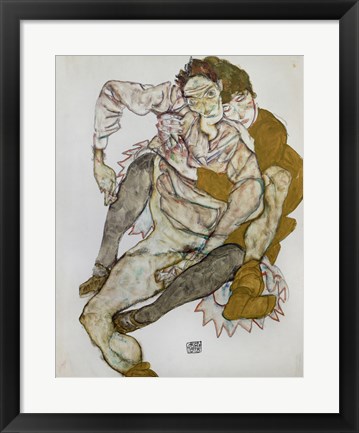 Framed Seated Couple (Egon Und Edith Schiele), 1915 Print