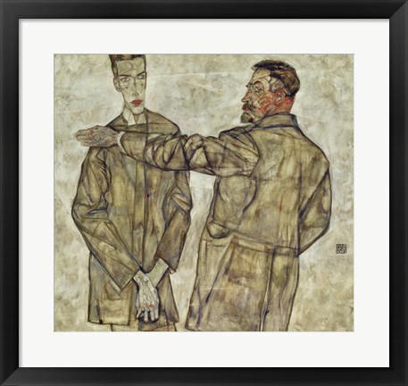 Framed Double Portrait Of Chief Inspector Heinrich Benesch And His Son Otto, 1913 Print