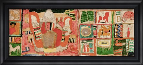 Framed Mother with Children, Flanked by Toys and Ornaments, 1915 Print