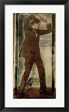 Framed Egon Schiele With Raised Arms, 1914 Print
