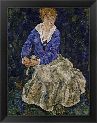 Framed Portrait of Edith Schiele Print