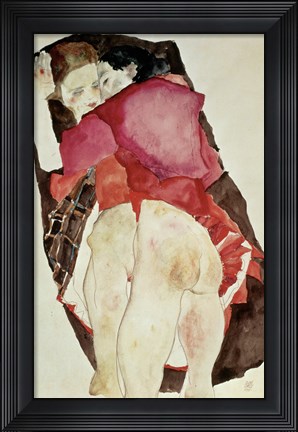 Framed Two Girls (Lovers), 1911 Print