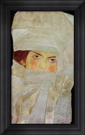 Framed Artist&#39;S Sister Melanie With Silver-Colored Scarves, 1908 Print