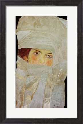 Framed Artist&#39;S Sister Melanie With Silver-Colored Scarves, 1908 Print