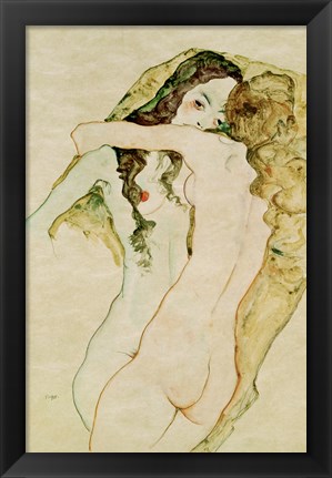 Framed Zwei Frauen In Umarmung [Two Women Embracing], 1911 Print